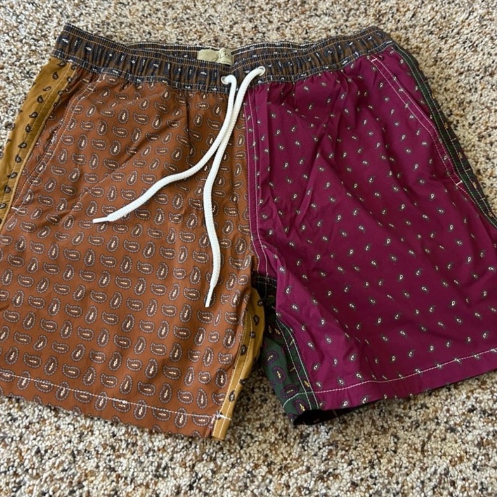 *BRAND NEW* J. Crew 6” stretch swim trunks in paisley print, size medium $70